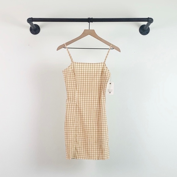 NWT Billabong Cruising Plaid Slit Mini Bodycon Dress - Picture 5 of 9